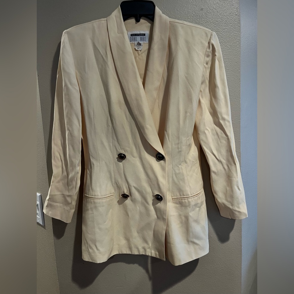Vintage Dani Max double-breasted blazer in yellow size 4